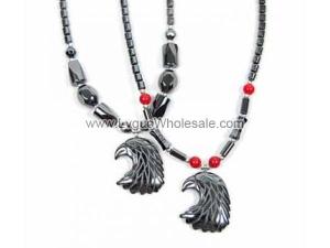 Hematite Eagle Pendant Beads Stone Chain Choker Fashion Women Necklace